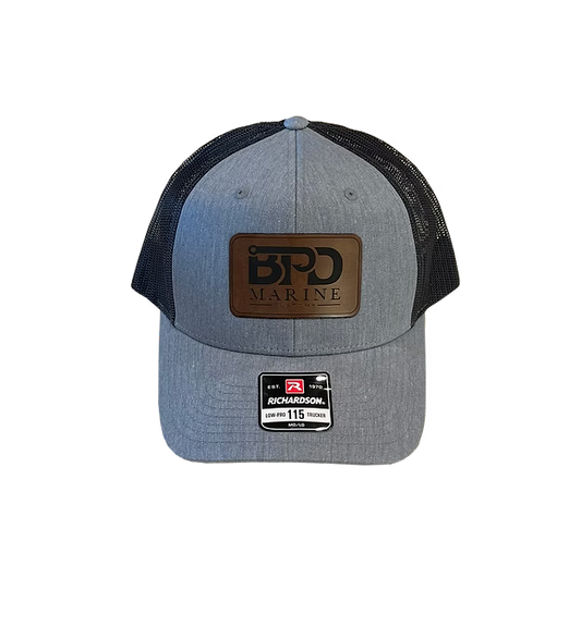 BPD Marine Leather Patch Hat - Gray Black