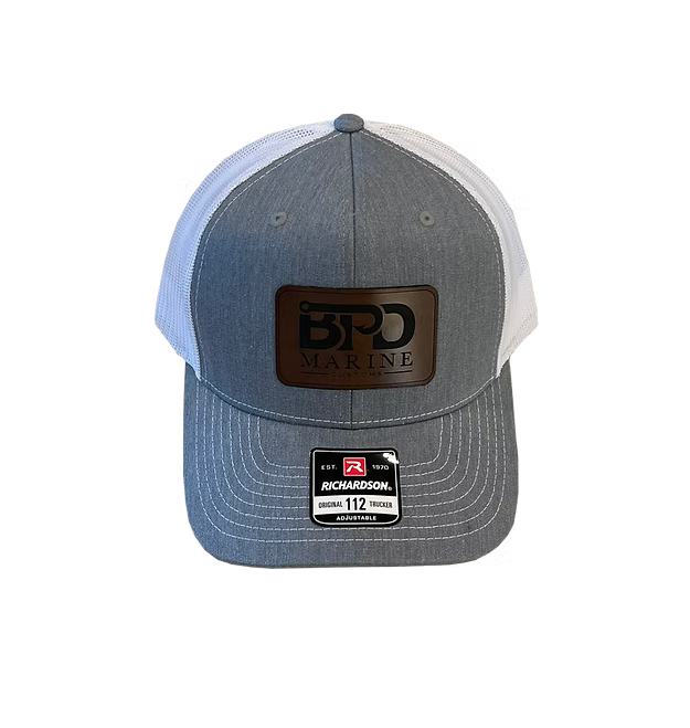 BPD Marine Leather Patch Hat - Gray White