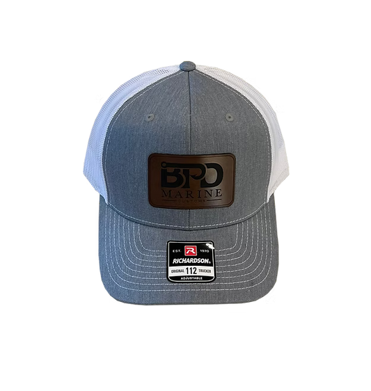 BPD Marine Leather Patch Hat - Gray White