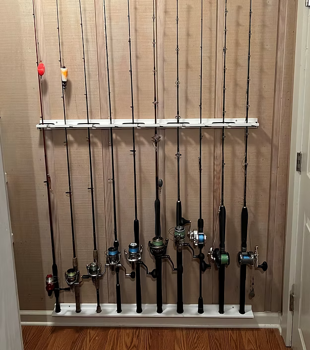 fish house rod holders wall mount Fighter Mounted Fishing Pole Holder Fish Fighter Products allowing for quick and easy storage of your fishing rods THKFISH Wall Mount Horizontal Fishing
