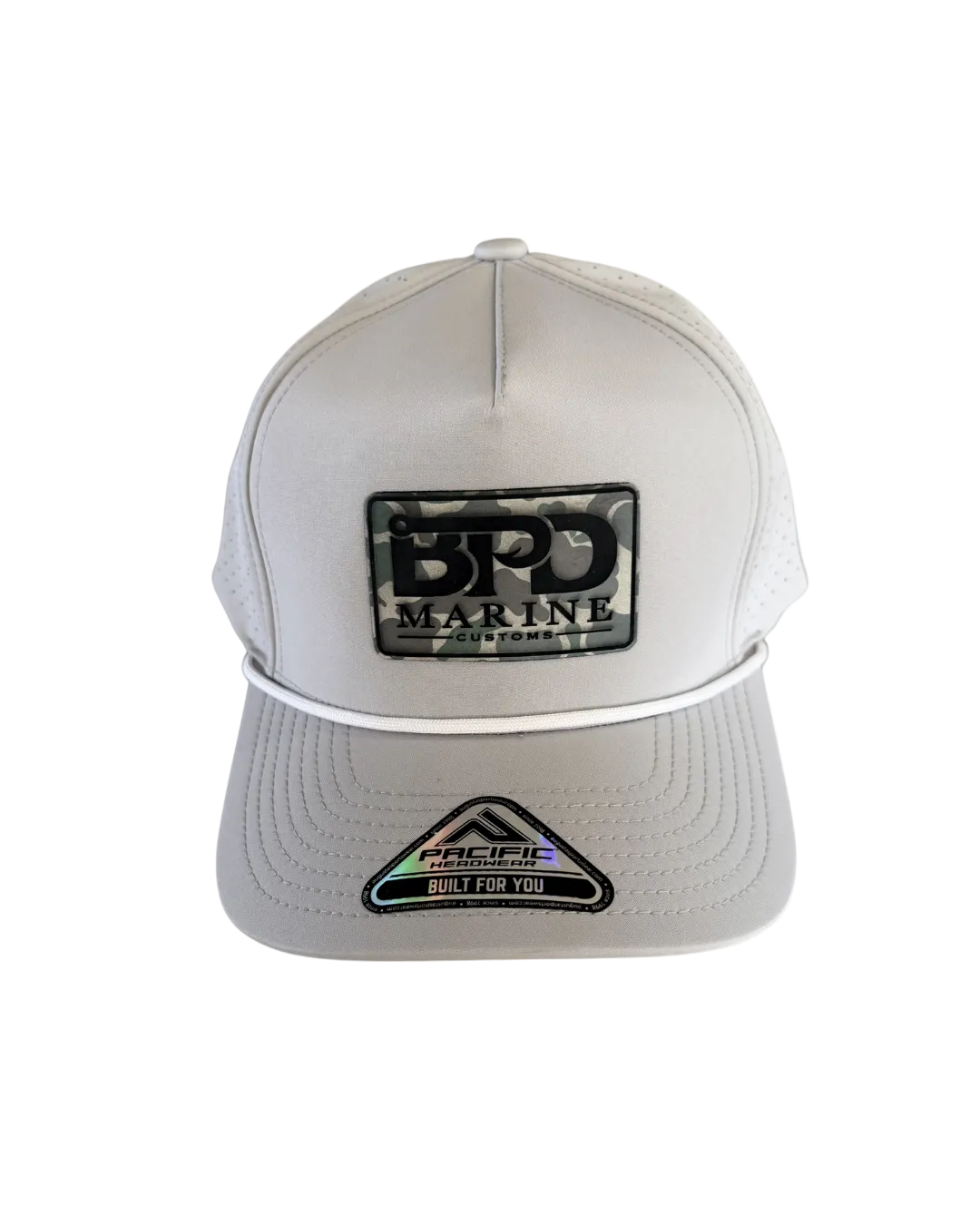 BPD Marine leather camo patch hat - grey