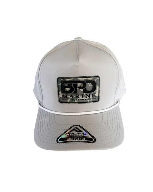 BPD Marine leather camo patch hat - grey