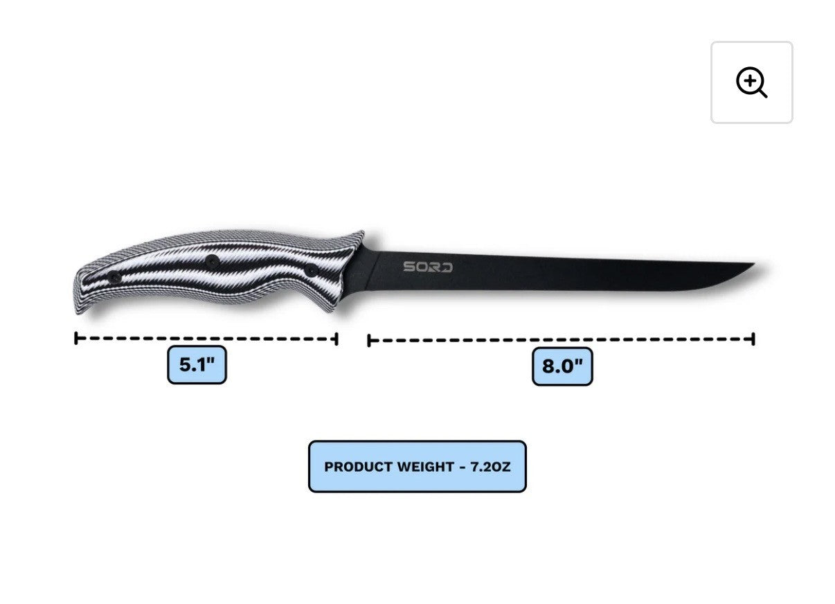 SORD 8" fillet knife - super flex