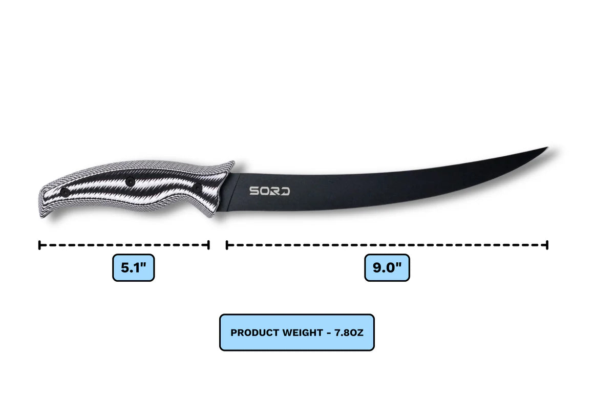 SORD 9" fillet knife - medium flex