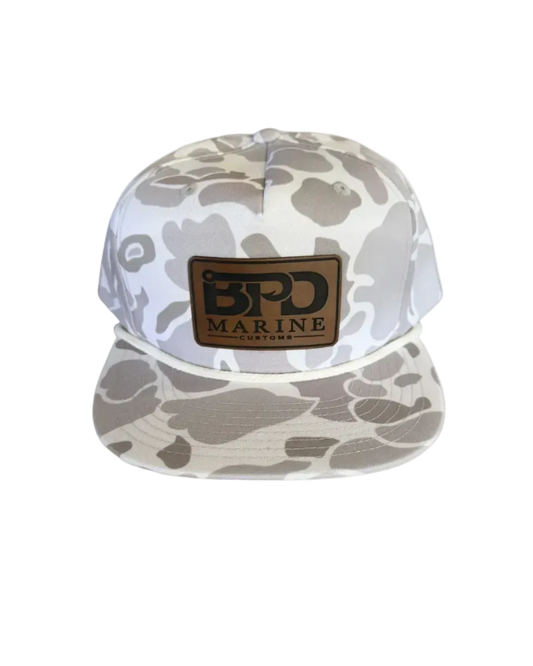 BPD Marine leather patch hat - blizzard duck camo